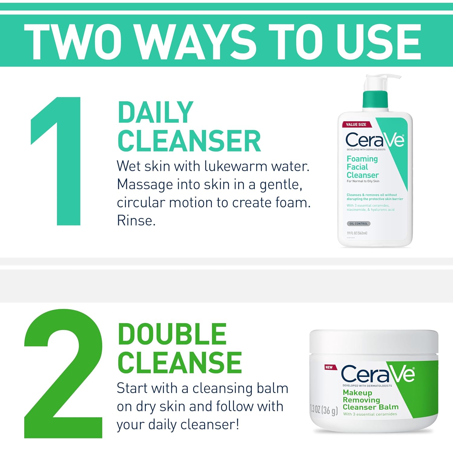 Picture of CeraVe Foaming Facial Cleanser, Daily Face Wash for Oily Skin, Hyaluronic Acid + Ceramides + Niacinamide, Fragrance Free & Paraben Free, Non-Drying Oil Control Face Wash, 8 Fluid Ounces-237 ml