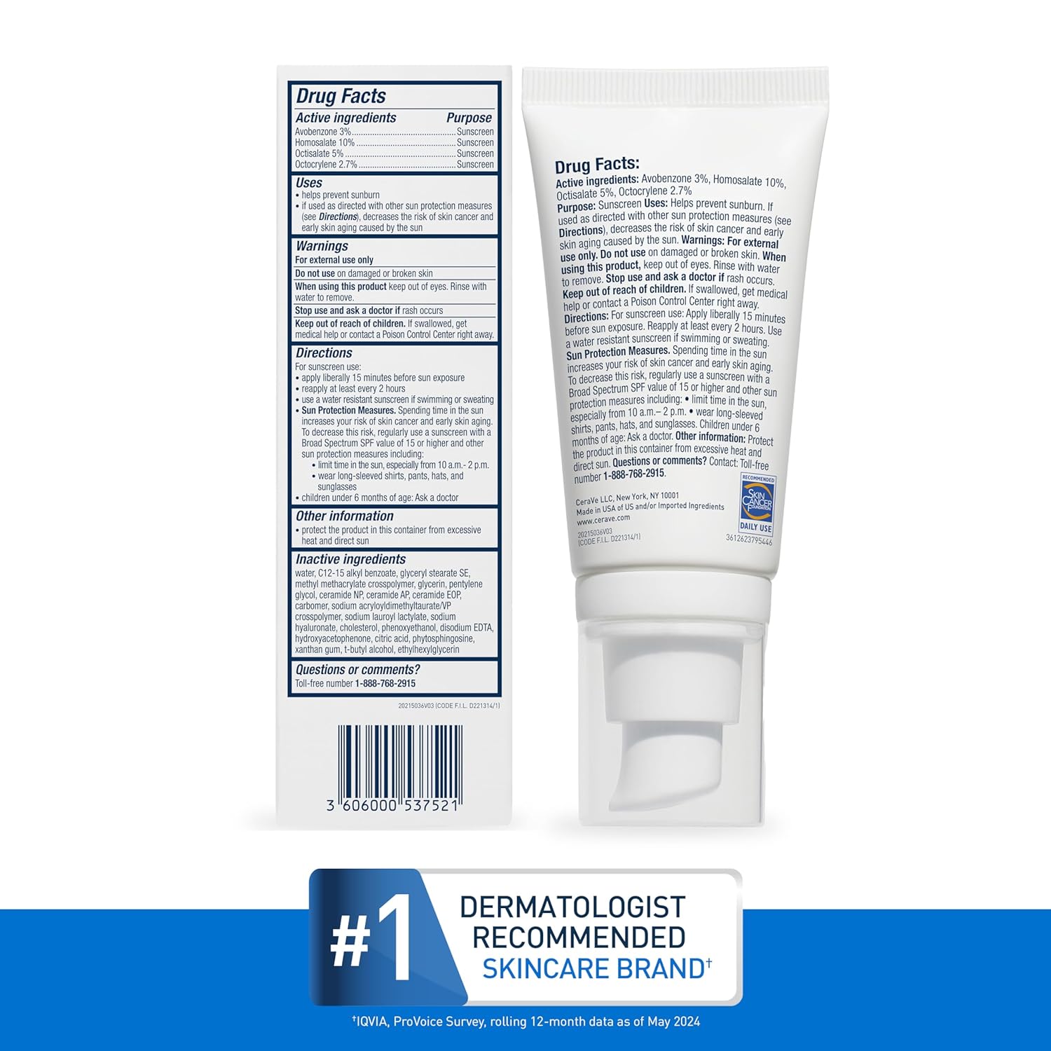Picture of CeraVe Ultra-Light Moisturizing Lotion With SPF 30, Daily Face Moisturizer with SPF, Formulated with Hyaluronic Acid & Ceramides, Broad Spectrum SPF, Oil Free, Matte Finish, 1.7 Ounce