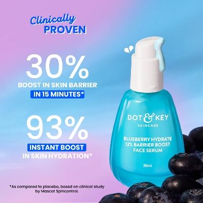 Picture of Dot & Key Blueberry Hydrate 12% Barrier Boost Serum with 7 Ceramides | Niacinamide & Hyaluronic Acid, Reduces Dark Spots, Brightens Skin, Provides Intense Hydration & Repairs Skin Barrier | 30ml