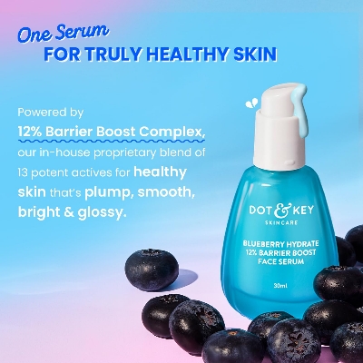 Picture of Dot & Key Blueberry Hydrate 12% Barrier Boost Serum with 7 Ceramides | Niacinamide & Hyaluronic Acid, Reduces Dark Spots, Brightens Skin, Provides Intense Hydration & Repairs Skin Barrier | 30ml