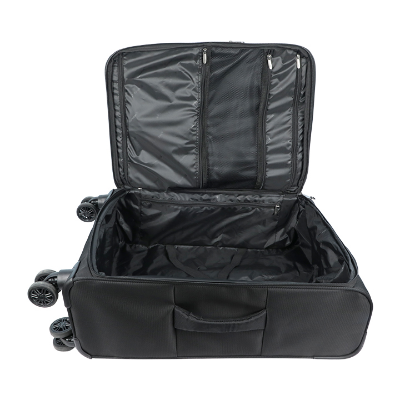 Buy  Travello Soft Suitcase/Luggage 450D Jacquard RPET with PUX2 in waterproof 24" Black at Best Price In Bangladesh