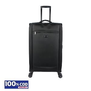 28 inch Soft Suitcase/Luggage 450D Jacquard RPET with PUX2 in waterproof- Black (Original Export)