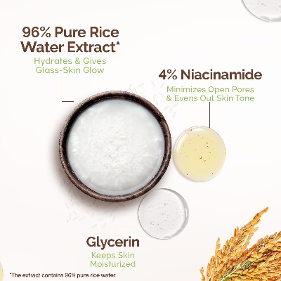 Picture of Mamaearth Rice Water Dewy Face Toner with Rice Water & 4% Niacinamide for Glass Skin 150ml |Intensely Hydrates |Minimizes Pores |Even Skin Tone |Korean Rice Toner | Alcohol-Free| Suits All Skin Types