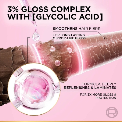 Picture of L'Oréal Paris Glycolic Gloss Serum, powered by Glycolic Acid, for dull hair, gives 72H Shine & improves hair quality, 40ml
