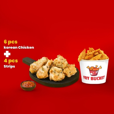 Picture of 6 pcs korean chicken  +  4 pcs strips Picture of 6 pcs korean chicken  +  4 pcs strips