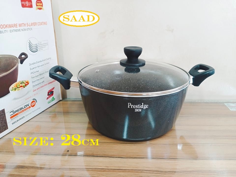 Picture of Prestidge 28Cm Marble Coating Deluxe Non Stick Casserole. Casserole With Lid And Induction Bottom. 