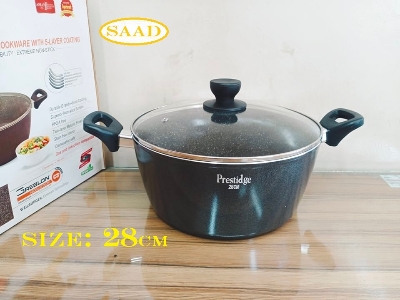 Picture of Prestidge 28Cm Marble Coating Deluxe Non Stick Casserole. Casserole With Lid And Induction Bottom. 