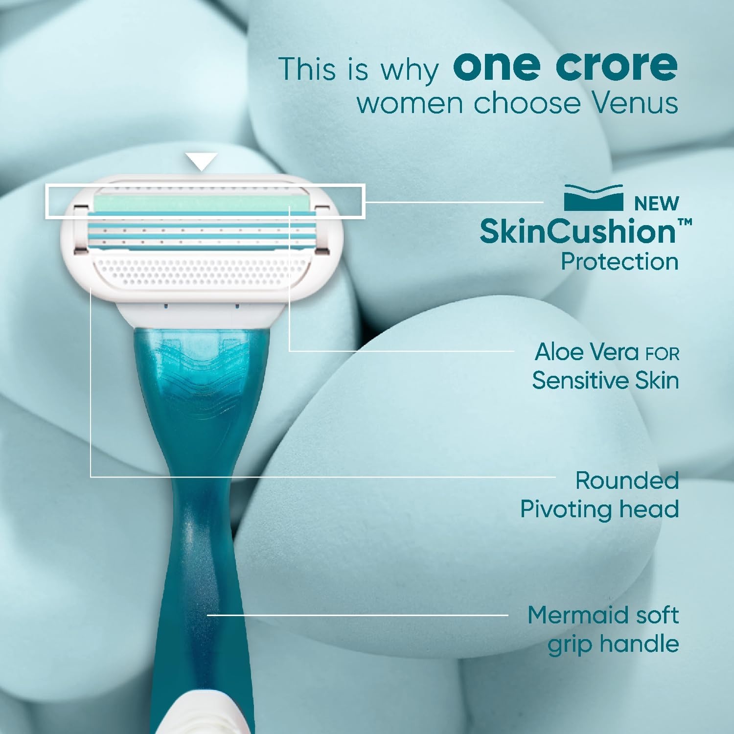 Picture of Razor - Venus Hair Removal Razor for Women with Aloe Vera - Single Piece Razor