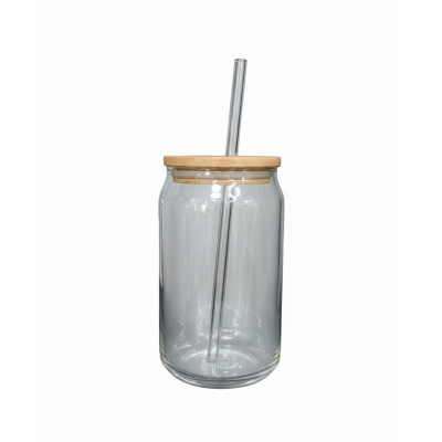 Picture of Elegant Juice Cocktail Mocktail Glass Solid Mug with Airtight Wooden Lid and Easy Cleaning Straw