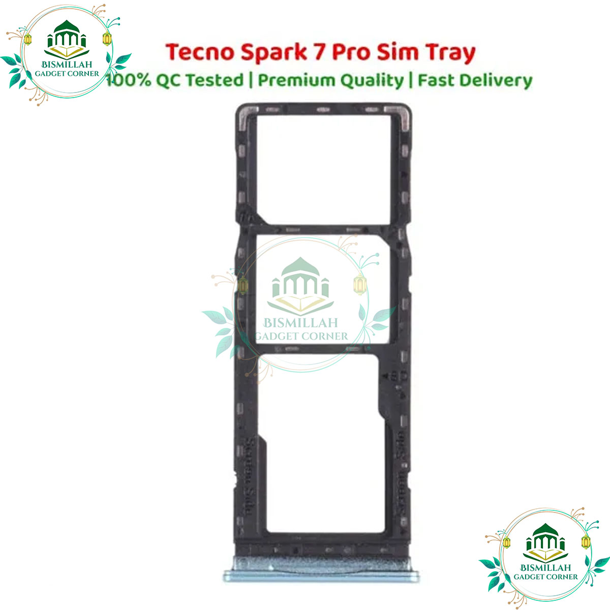 Picture of S.IM Card Holder Tray for Tecno Spark 7 Pro - Black-White-Blue-Green