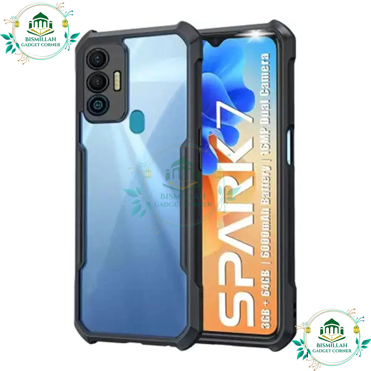 Picture of For Tecno Spark 7 Edge-Reinforced Cushion Back Clear Hybrid Transparent Hard Cover&Casing - mobile phone Picture of For Tecno Spark 7 Edge-Reinforced Cushion Back Clear Hybrid Transparent Hard Cover&Casing - mobile phone