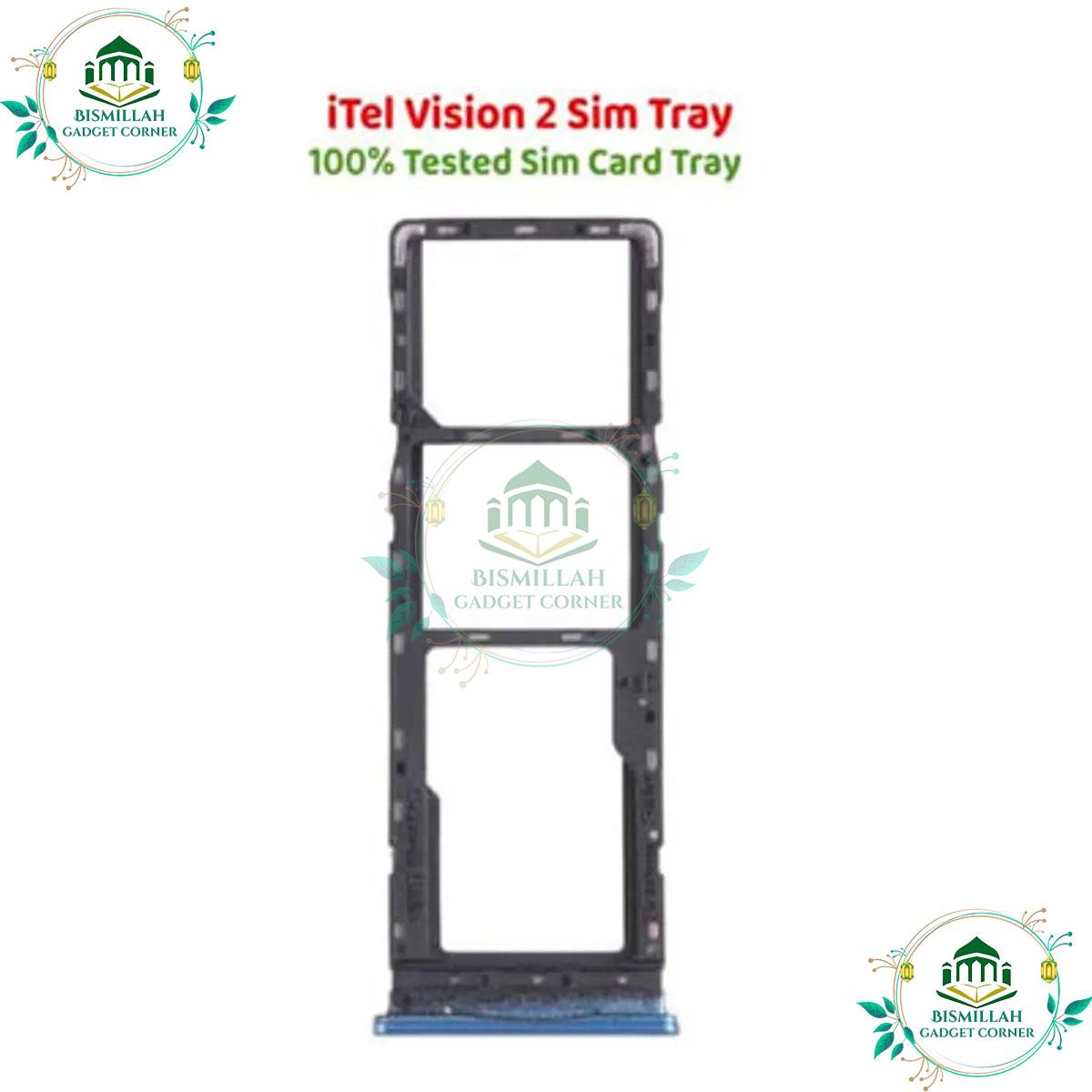Picture of S.IM Card Holder Tray for Itel Vision 2 - Black-White-Green-Purple Color