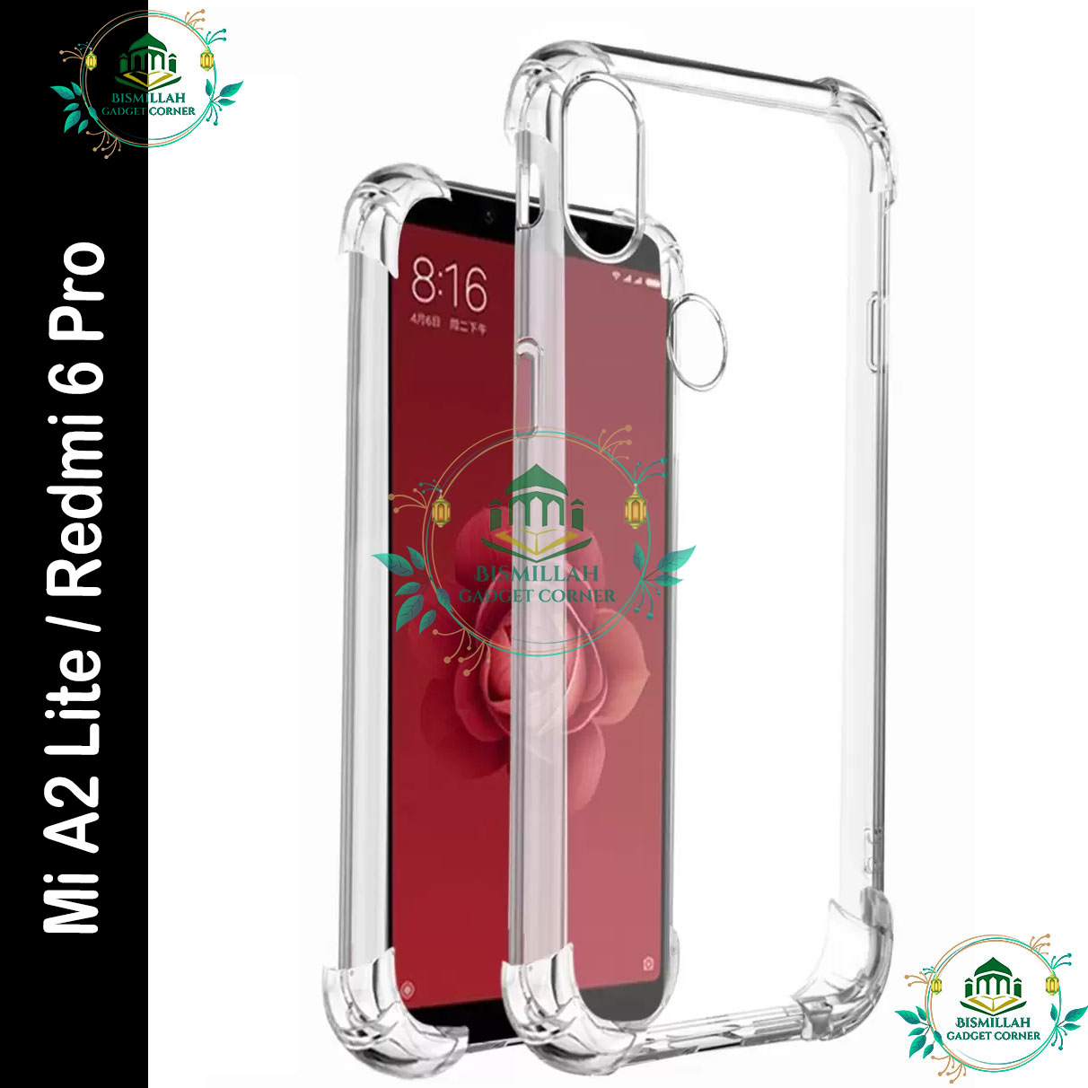 Picture of Transparent back cover For Xiaomi Mi A2 Lite / Redmi 6 Pro Luxury transparent Protect Back Cover Soft Case