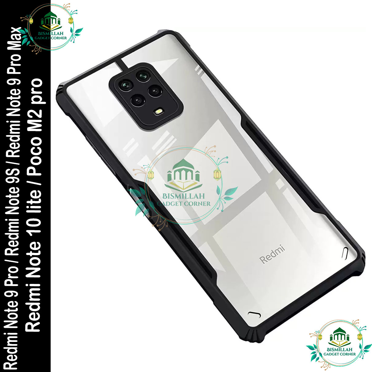 Picture of Xundd Back Cover for Redmi Note 9 Pro / Redmi Note 9S / Redmi Note 9 Pro Max / Poco M2 Pro / Redmi Note 10 lite  Transparent Hybrid Hard PC Back Bumper