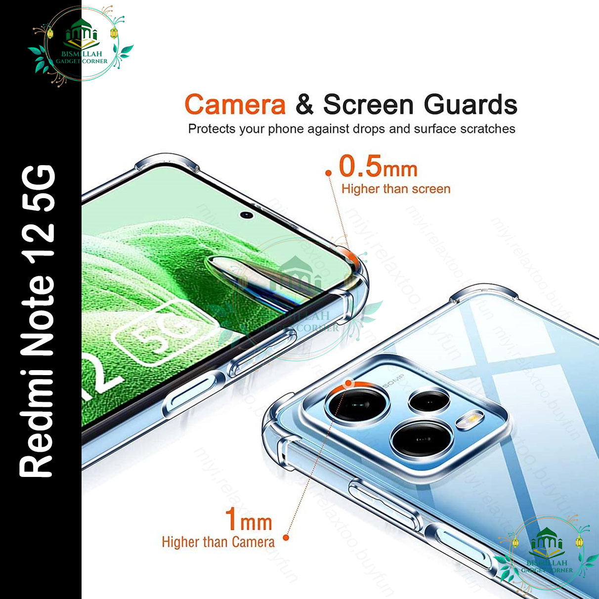 Picture of Transparent back cover For Redmi Note 12 5G Luxury transparent Protect Back Cover Soft Case Picture of Transparent back cover For Redmi Note 12 5G Luxury transparent Protect Back Cover Soft Case