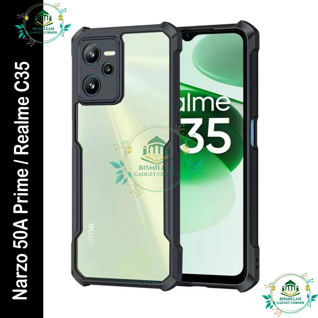 Picture of Xundd Back Cover for Realme C35 / Realme Narzo 50A Prime Transparent Hybrid Hard PC Back Bumper