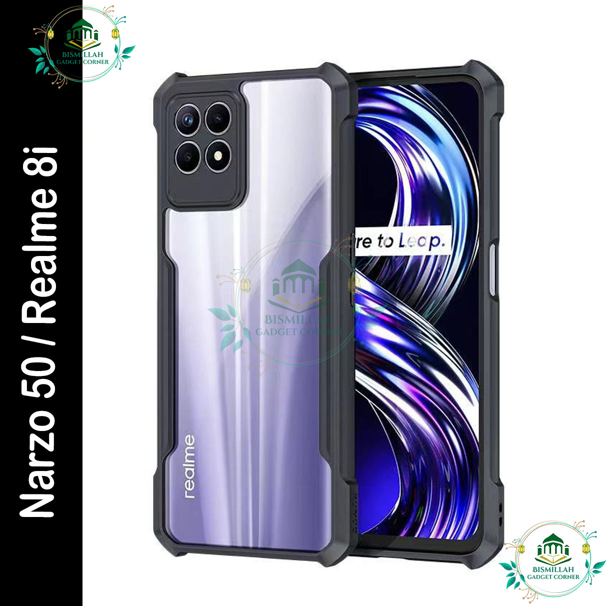 Picture of Xundd Back Cover for Realme Narzo 50 / Realme 8i Transparent Hybrid Hard PC Back Bumper Picture of Xundd Back Cover for Realme Narzo 50 / Realme 8i Transparent Hybrid Hard PC Back Bumper