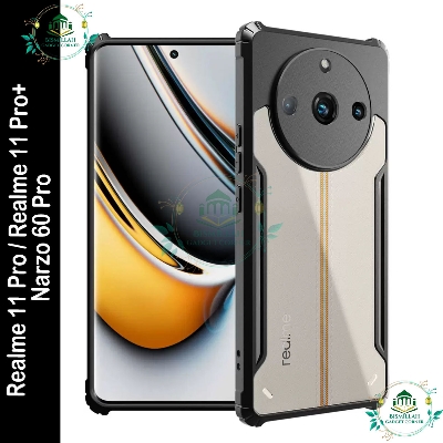 Picture of Xundd Back Cover for Realme 11 Pro / Realme 11 Pro+ / Narzo 60 Pro Transparent Hybrid Hard PC Back Bumper
