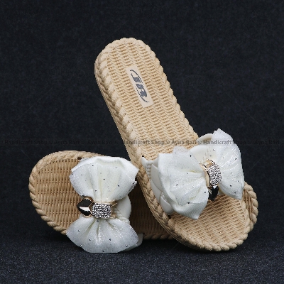 Picture of Flat Slide slipper sandal for Women's Sandals - Bow & Chain Design