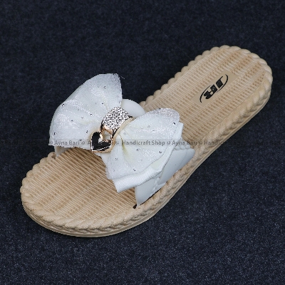 Picture of Flat Slide slipper sandal for Women's Sandals - Bow & Chain Design