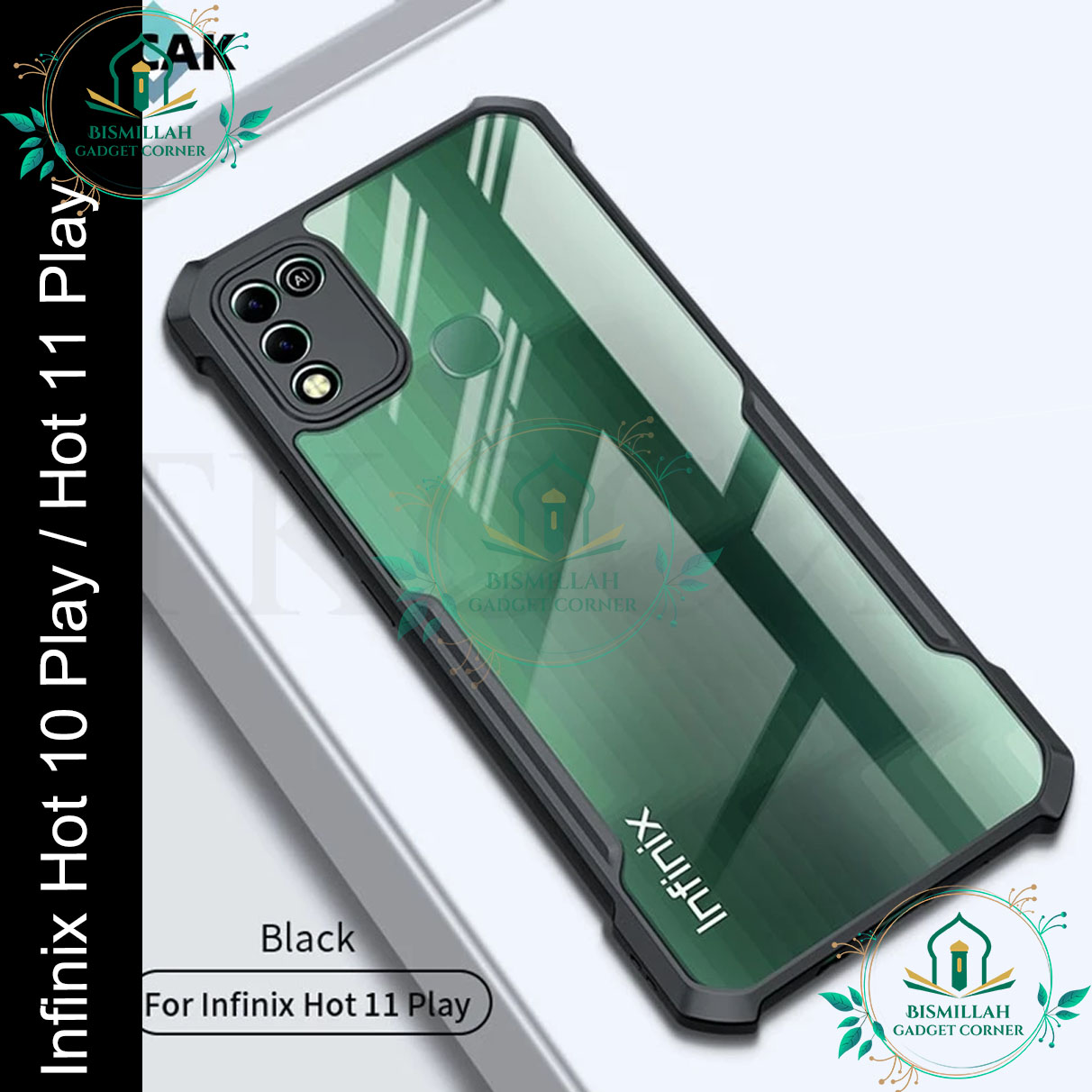 Picture of Xundd Back Cover for Infinix hot 10 play / Infinix hot 11 play Transparent Hybrid Hard PC Back Bumper