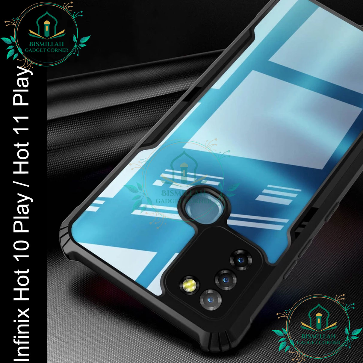 Picture of Xundd Back Cover for Infinix hot 10 play / Infinix hot 11 play Transparent Hybrid Hard PC Back Bumper