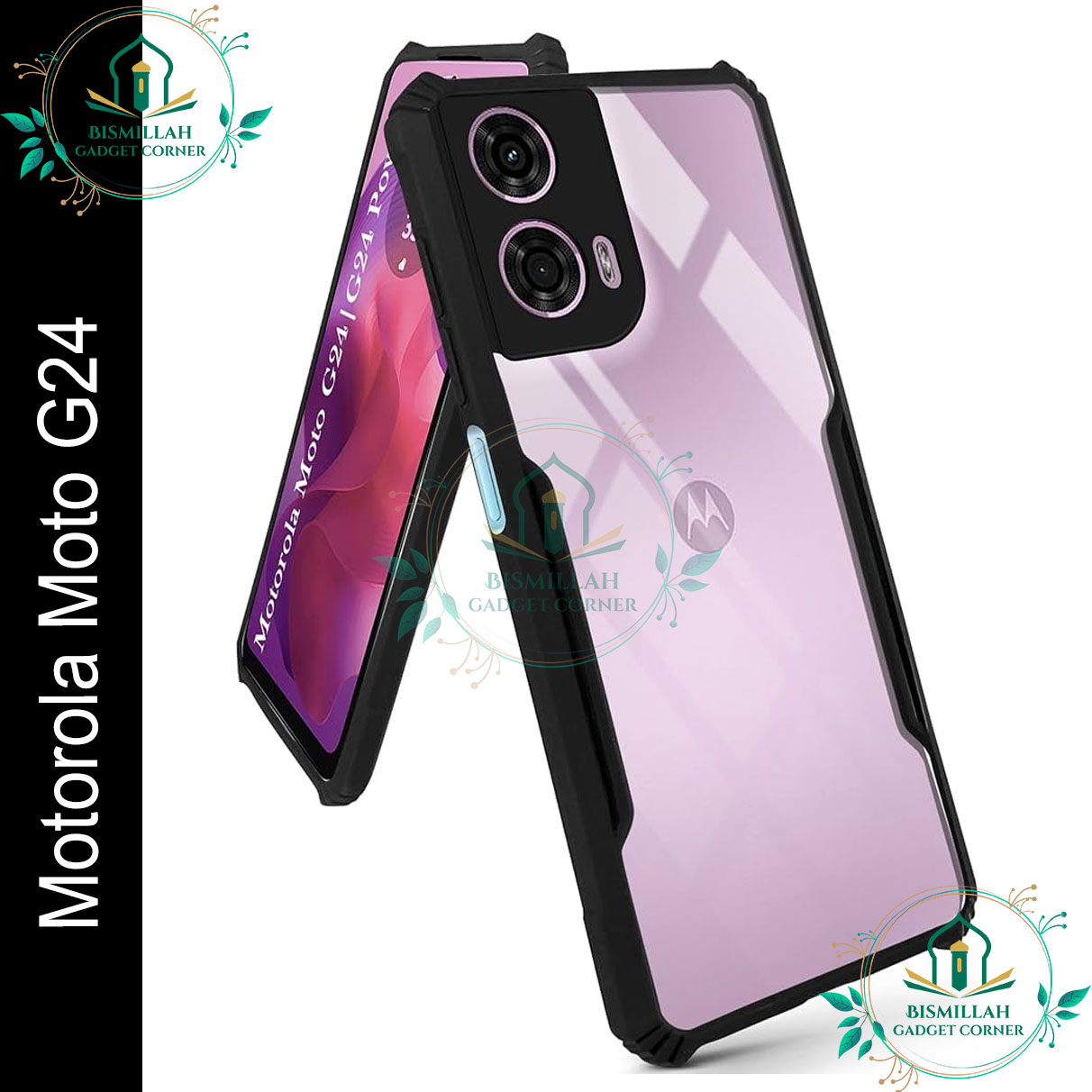 Picture of Xundd Back Cover for Motorola Moto G24 Transparent Hybrid Hard PC Back Bumper Picture of Xundd Back Cover for Motorola Moto G24 Transparent Hybrid Hard PC Back Bumper