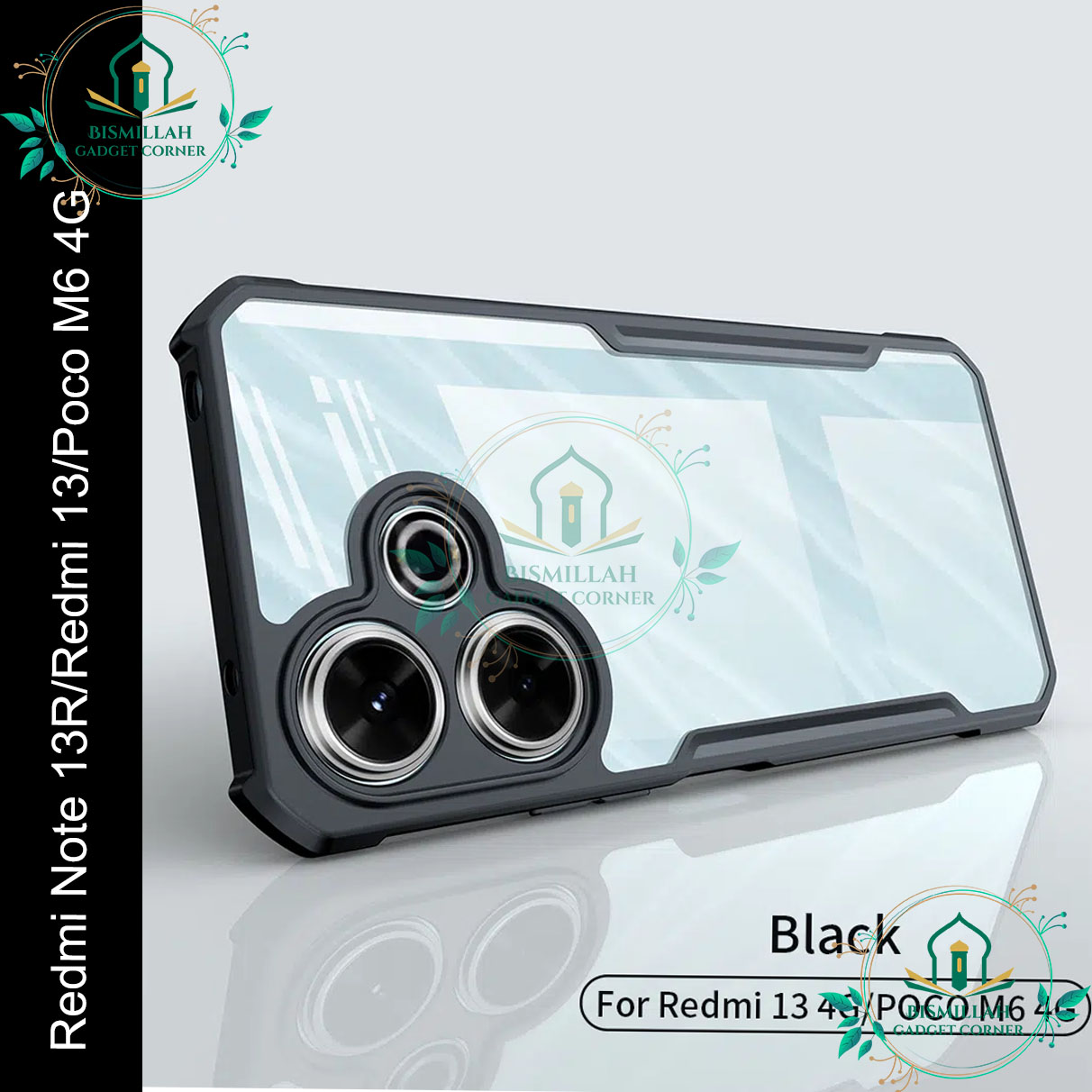 Picture of Xundd Back Cover for Xiaomi redmi 13 / xiaomi redmi note 13r / xiaomi poco m6 4g Transparent Hybrid Hard PC Back Bumper