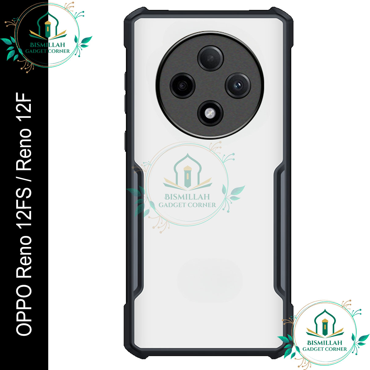 Picture of Xundd Back Cover for OPPO Reno12FS 5G / OPPO Reno12 F 5G  Transparent Hybrid Hard PC Back Bumper