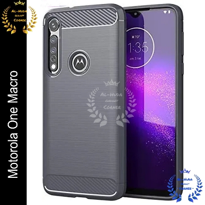 Picture of Spigen cover For Motorola One Macro Carbon Fiber Back cover Soft Slim Fashion Non-Slip Protective Carbon Fiber Phone Case