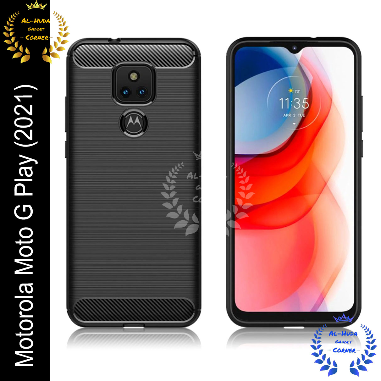 Picture of Spigen cover For Motorola Moto G Play (2021) / Motorola Moto G Play 2021 Carbon Fiber Back cover Soft Slim Fashion Non-Slip Protective Carbon Fiber Phone Case