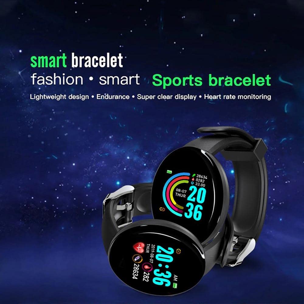 Picture of D18 Smart Watch Heart Rate Monitor Men's Women's Smartwatch Round Fitness DigitalWatches for Men Women Band Bracelet - Smart Watch - Smart Watch - Smart Watch