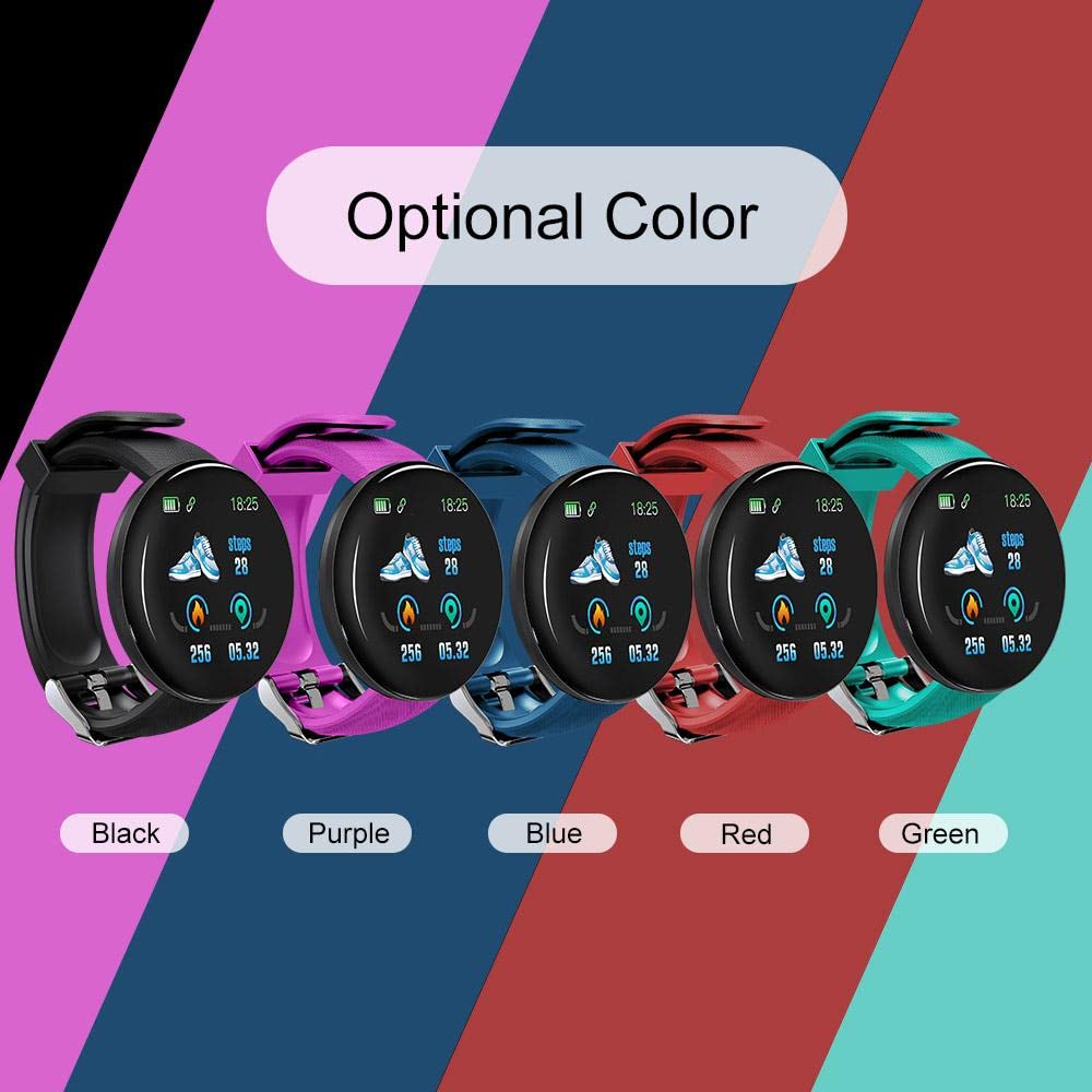 Picture of D18 Smart Watch Heart Rate Monitor Men's Women's Smartwatch Round Fitness DigitalWatches for Men Women Band Bracelet - Smart Watch - Smart Watch - Smart Watch