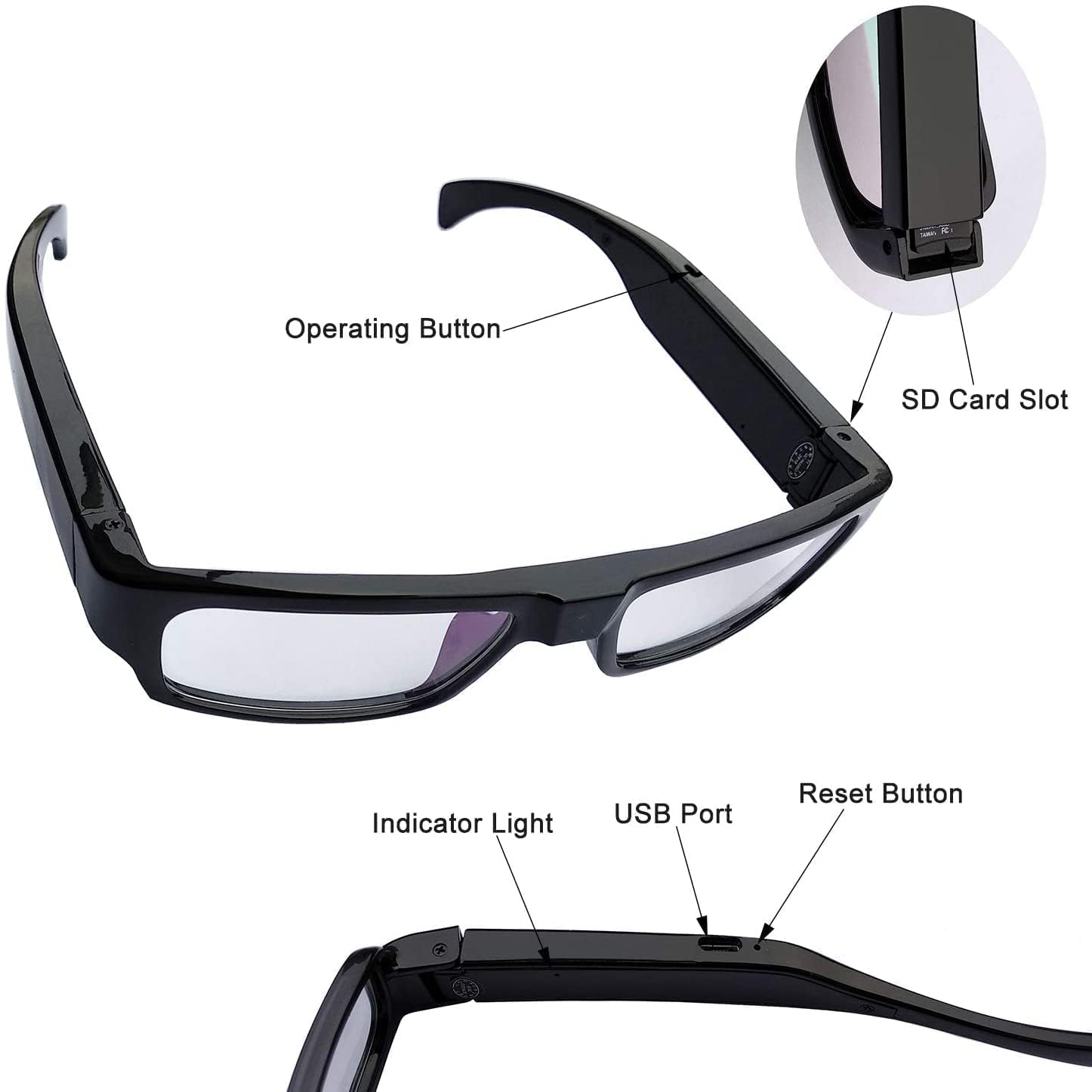Picture of Camera Glasses HD 1080P Video Sunglasses Sports Glasses Outdoor Cycling
