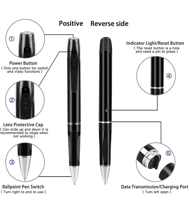 Picture of W8 Pen Camera 1080P Pocket Video Recorder Security Mini Body HD DVR cam