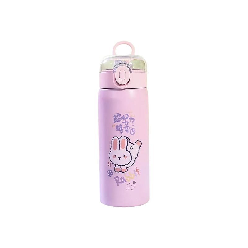 Picture of Straw cup children's stainless steel thermos mug portable