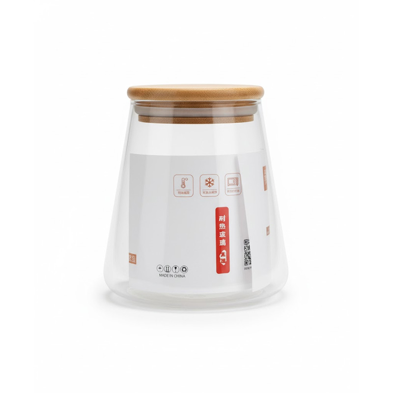 Picture of Bamboo Lid Glass Jar 2-Piece Set (550ml & 750ml)