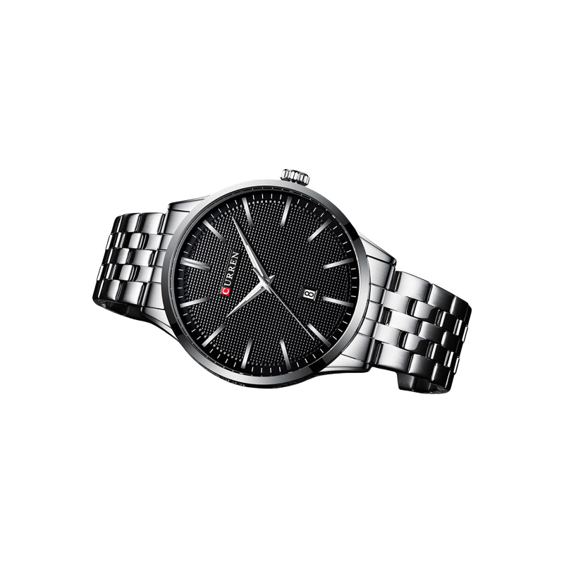 Picture of CURREN 8364 Men's Silver & Black Stainless Steel Analog Watch – Elegant Business Timepiece