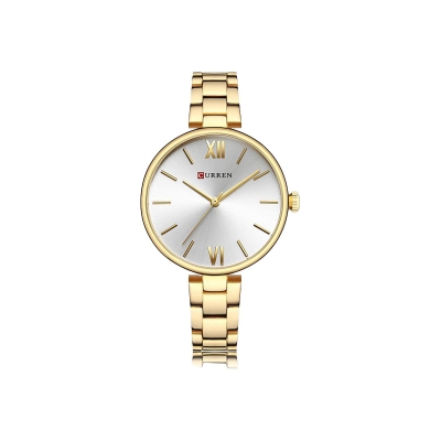 Picture of CURREN 9017 Women's Quartz Watch – Elegant White & Gold Stainless Steel