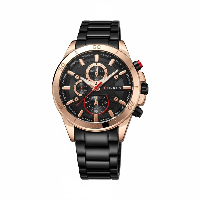 Picture of CURREN Men's Stainless Steel Quartz Watch with Luminous Hands – Multifunctional Casual Timepiece