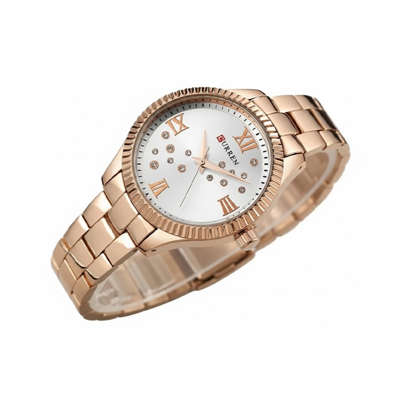 Picture of CURREN 9009 Women's Quartz Watch – Rose Gold & White