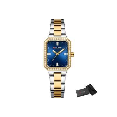 Picture of CURREN 9102 CH Women’s Watch – Silver & Gold Two-Tone with Blue Dial, Elegant Stainless Steel Timepiece