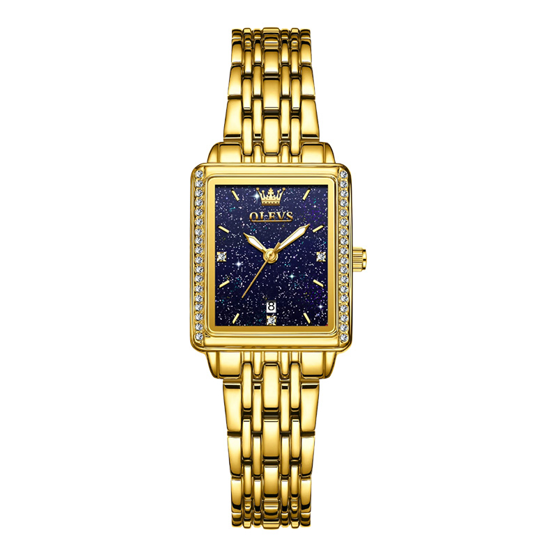 Picture of Olevs 9995 Women’s Luxury Quartz Watch – Gold & Purple Stainless Steel Elegance