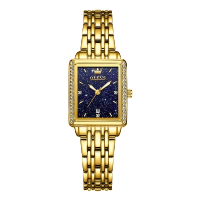 Picture of Olevs 9995 Women’s Luxury Quartz Watch – Gold & Purple Stainless Steel Elegance