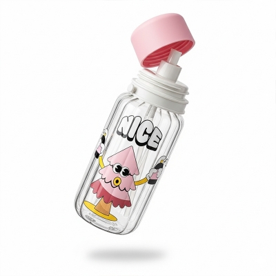 Picture of Cute Bunny Glass Tumbler with Straw – Adorable Leakproof Cup for Kids & Teens