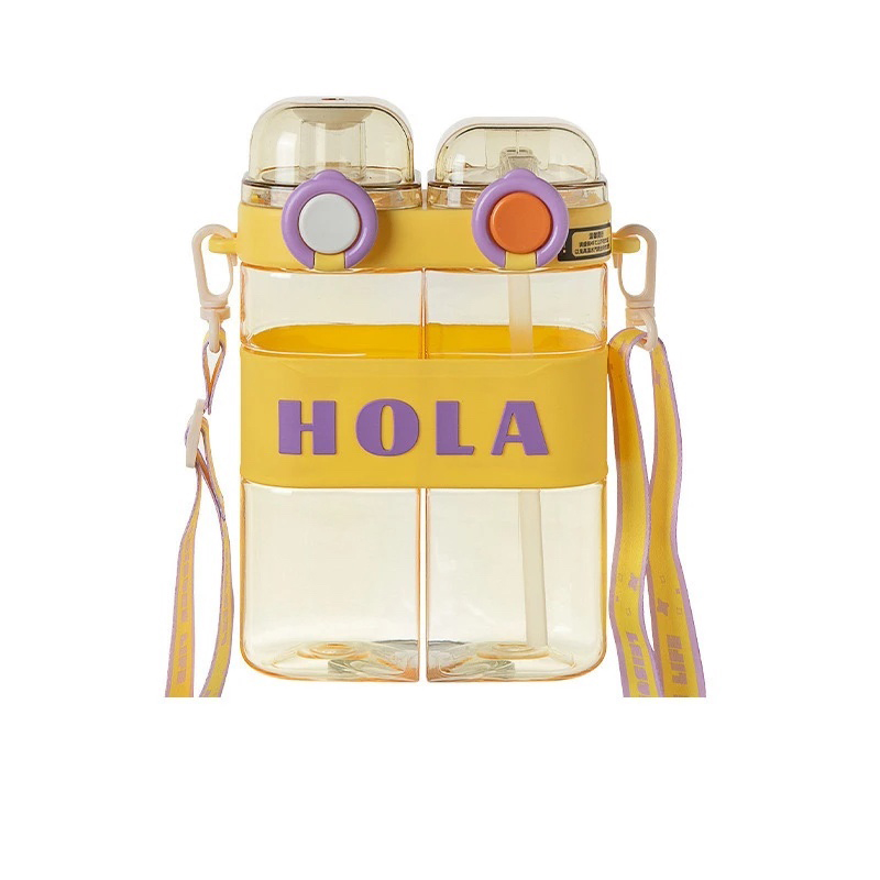 Picture of Dual-Compartment Aesthetic Water Bottle – Stylish Straw Tumbler with Minimalist Design for Gym, Travel & Everyday Use