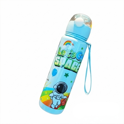 Picture of New Cartoon Astronaut Kids Water Bottle | Fun Leakproof Straw Bottle for School & Outdoor Play