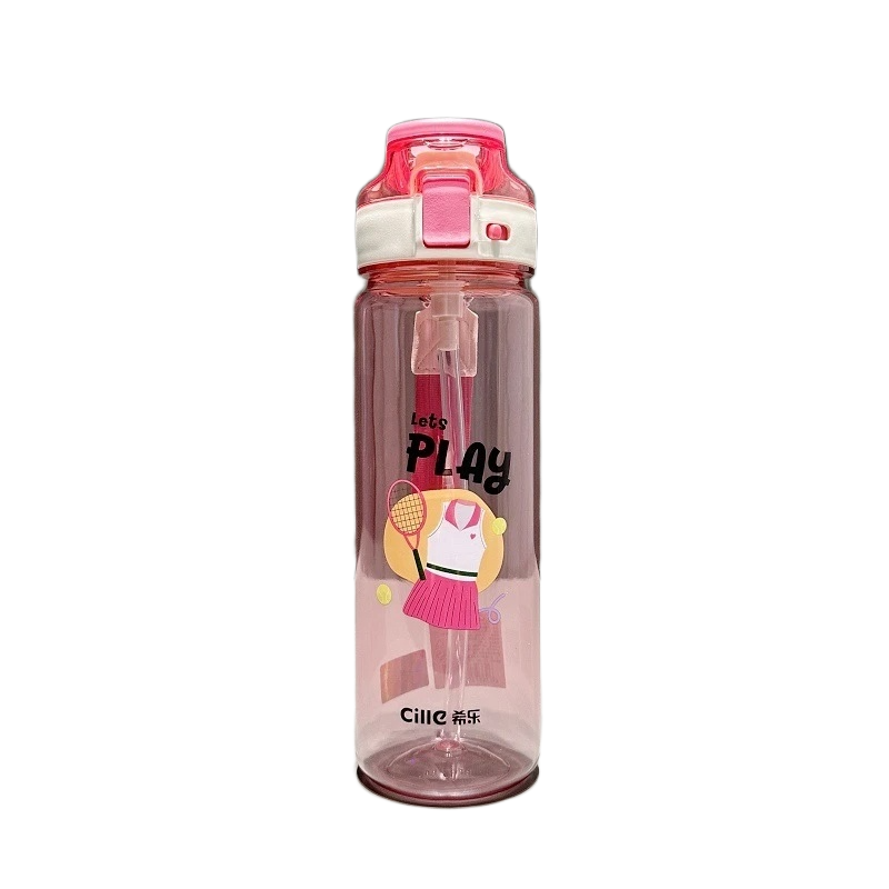 Picture of XILE Kids Tritan Water Bottle | BPA-Free Leakproof Straw Bottle with Handle & Cartoon Design
