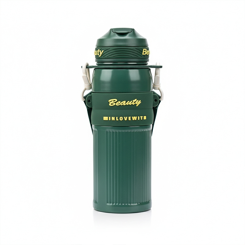 Picture of New Large-Capacity Tonton Bottle | 1500ml Double-Layer Plastic Water Jug with Handle & Strap