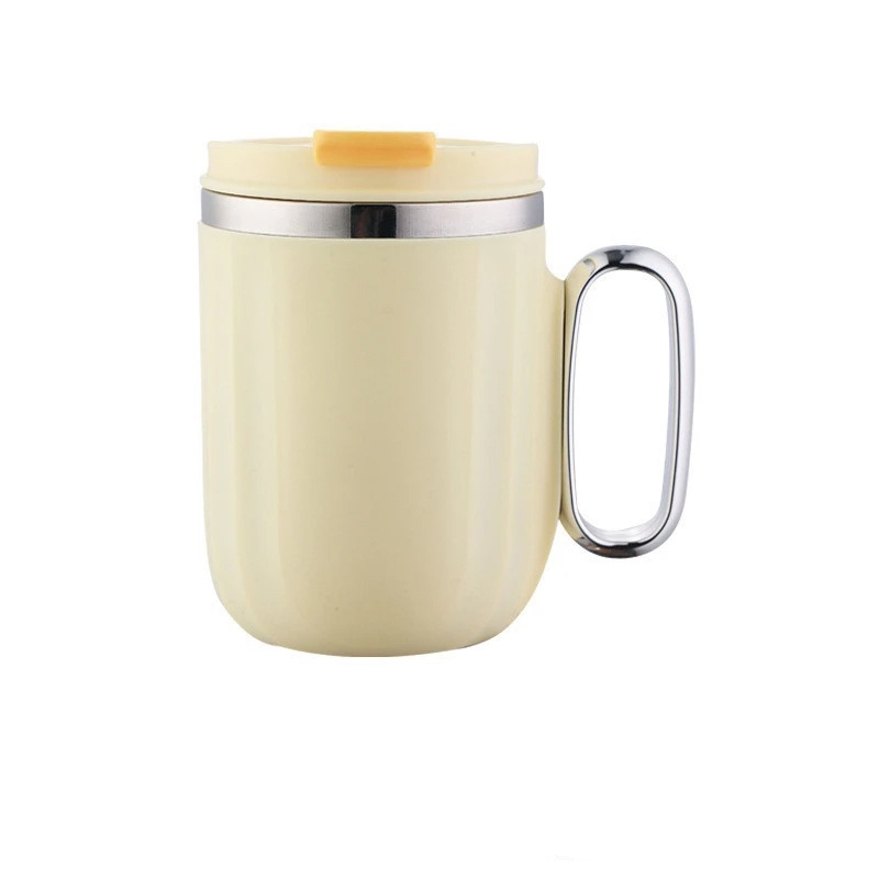 Picture of Macaron Color Insulated Coffee Mug | 304 Stainless Steel Thermos Cup with Lid & Handle